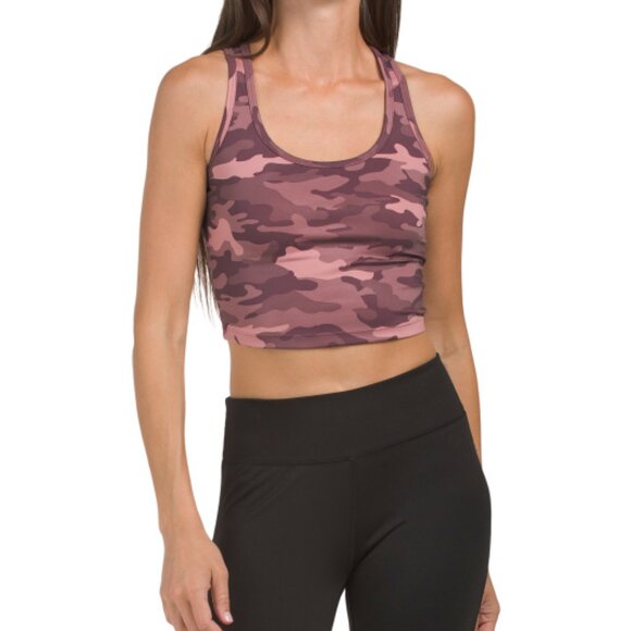NEW CALVIN KLEIN Print Scoop Neck Crop Top Mauve for women 163mtn - Picture 6 of 7
